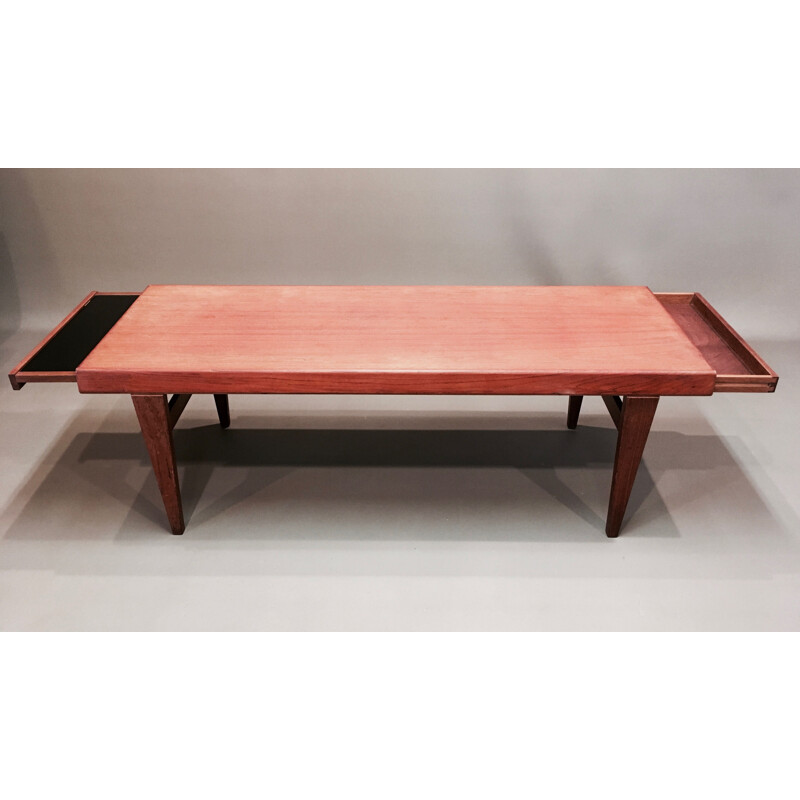 Elegant 1950's vintage Scandinavian teak coffee table Johannes Andersen