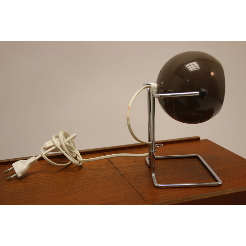 Lampe vintage de table en Sphère brune scandinave 