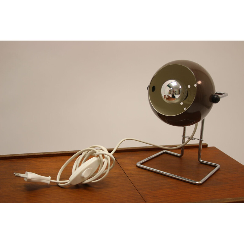 Lampe vintage de table en Sphère brune scandinave 