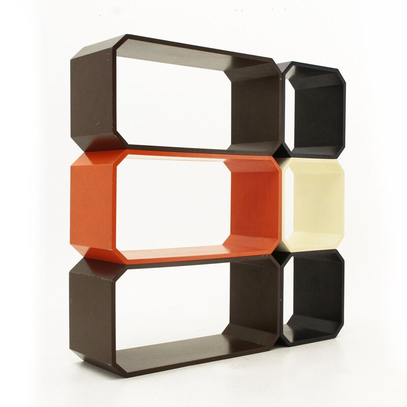 Italian Modernist colored bookcase, 1960s