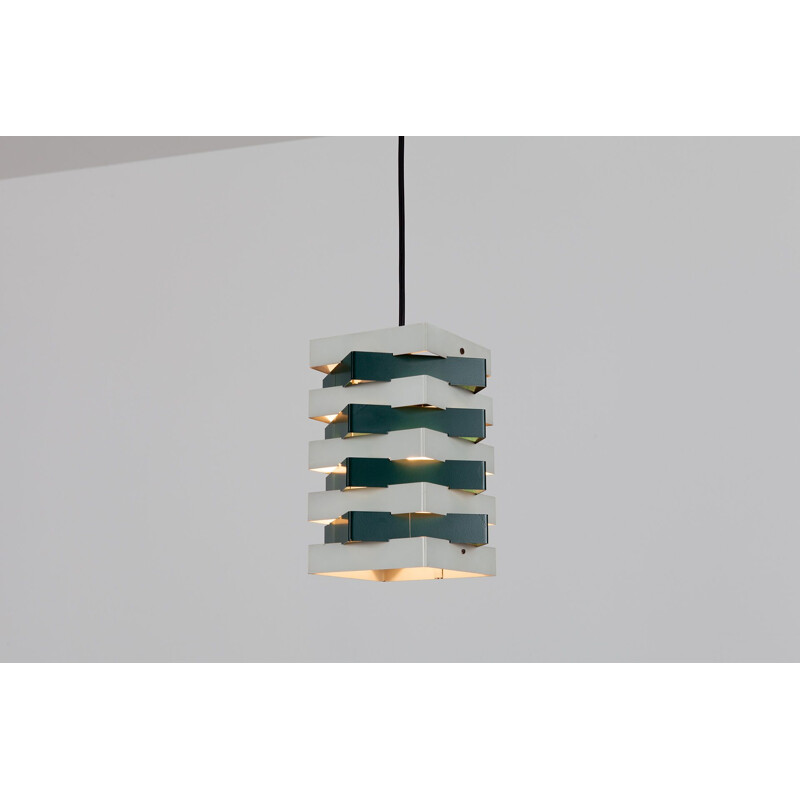 Vintage hanglamp in groen van Johannes Joseph Maria Hoogervorst