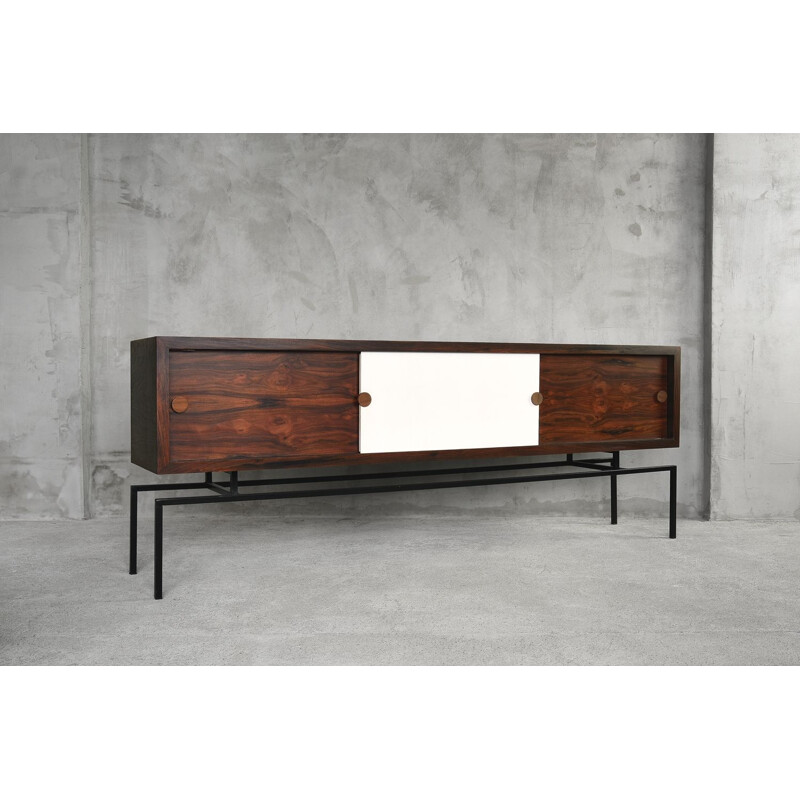 Zoomorphic Vintage Scandinavian Rosewood Long Sideboard, Mid-Century 1960s