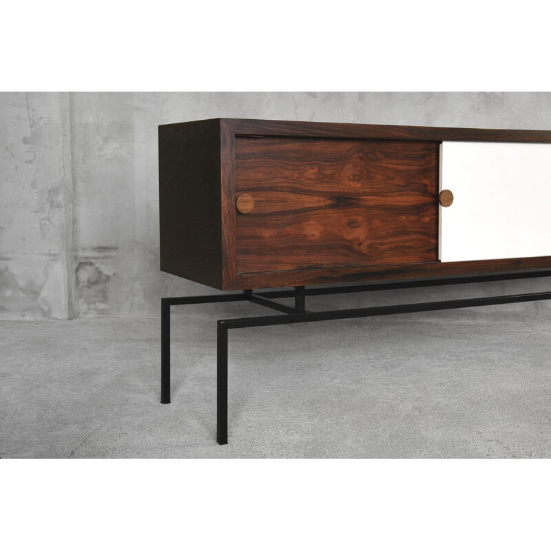 Zoomorphic Vintage Scandinavian Rosewood Long Sideboard, Mid-Century 1960s