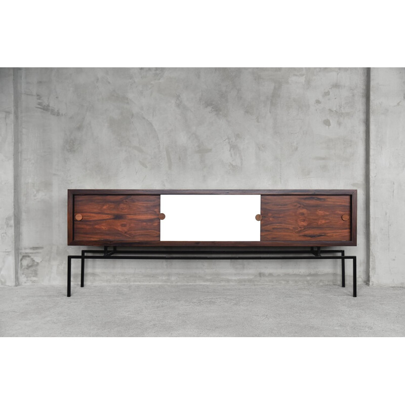 Zoomorphic Vintage Scandinavian Rosewood Long Sideboard, Mid-Century 1960s