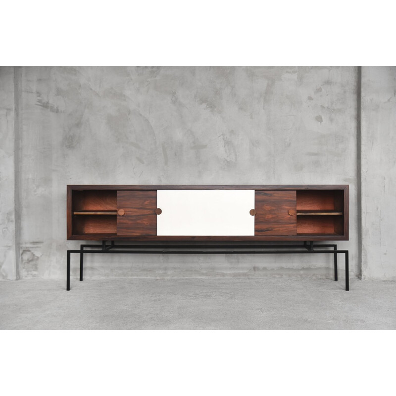 Zoomorphic Vintage Scandinavian Rosewood Long Sideboard, Mid-Century 1960s