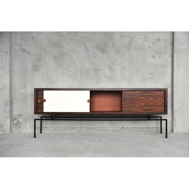 Zoomorphic Vintage Scandinavian Rosewood Long Sideboard, Mid-Century 1960s