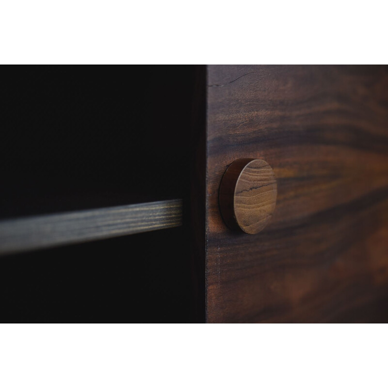 Zoomorphic Vintage Scandinavian Rosewood Long Sideboard, Mid-Century 1960s