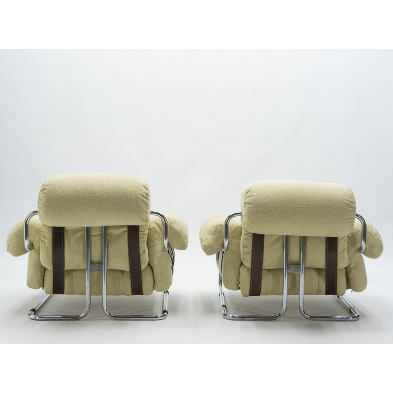Paire de fauteuils vintage rare par Guido Faleschini pour Mariani Italy 1970