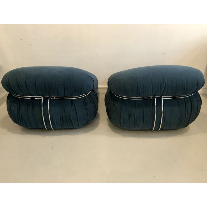 Pair of vintage Soriana armchairs by Tobia and Afra Scarpa, Cassina Edition, 1970