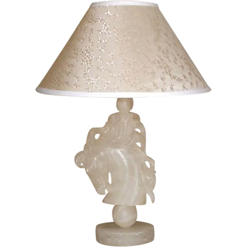 Lampe Vintage-Skulptur aus Alabaster, 1940