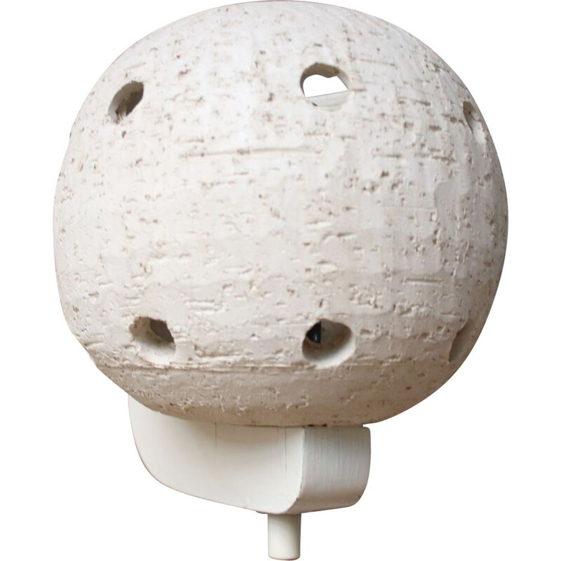 White ceramic round ball wall lamp