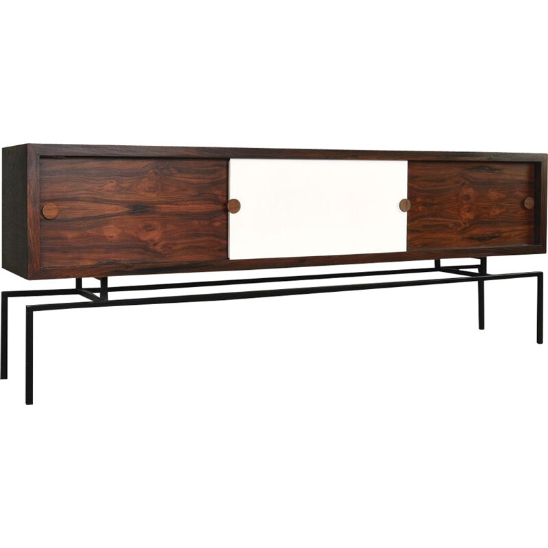 Zoomorphic Vintage Scandinavian Rosewood Long Sideboard, Mid-Century 1960s