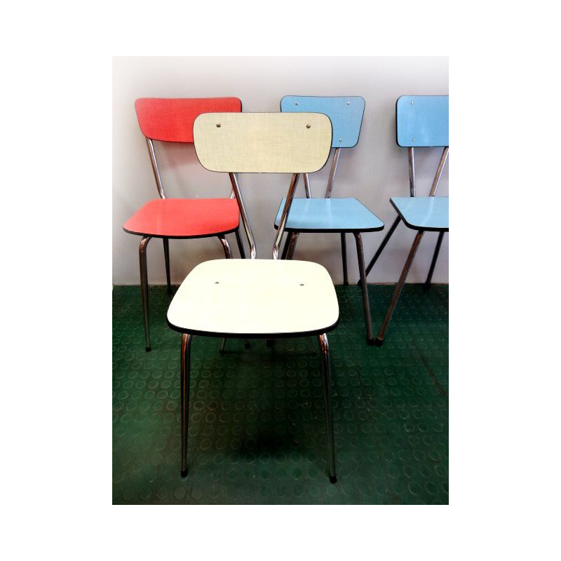 Paire de chaise Vintage en Formica Multicolor