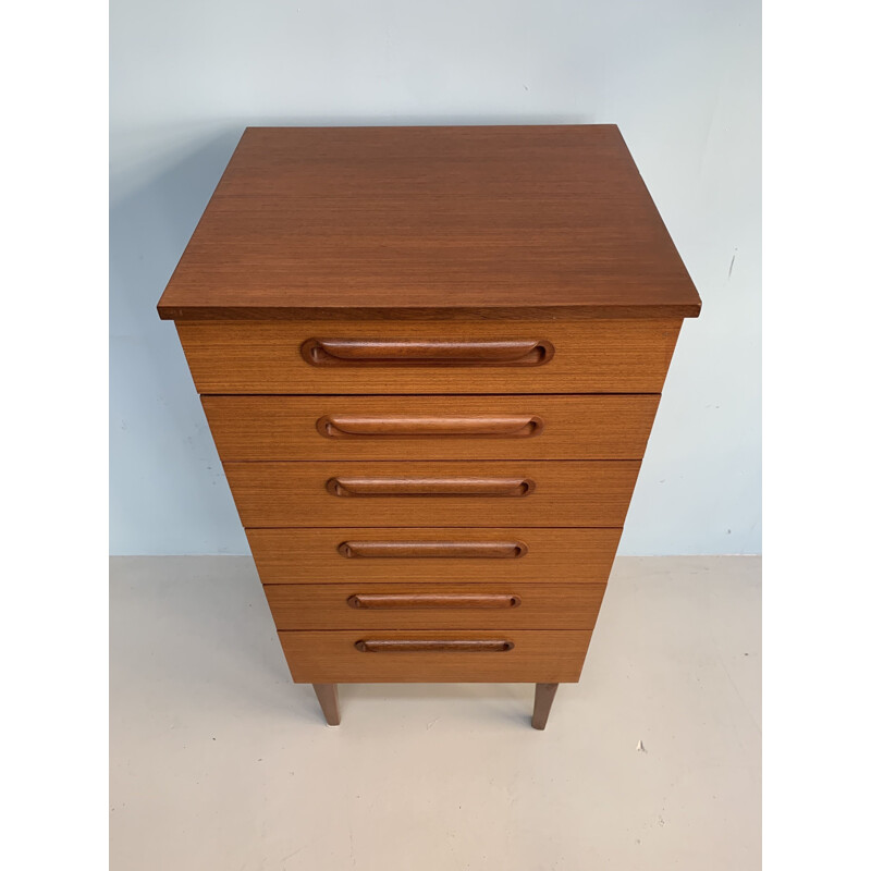 Vintage teak chest of drawers 1960