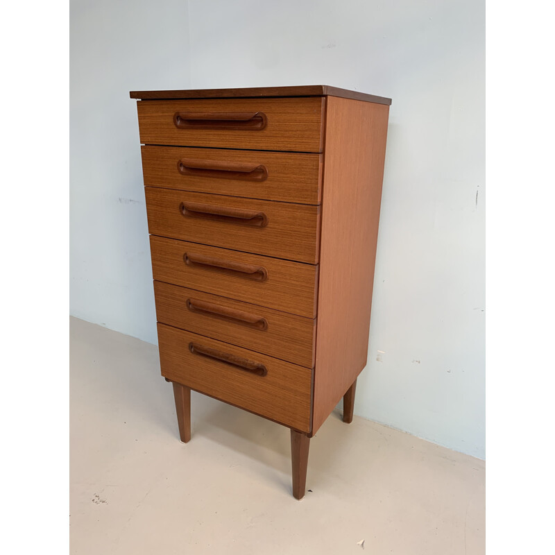 Vintage teak chest of drawers 1960