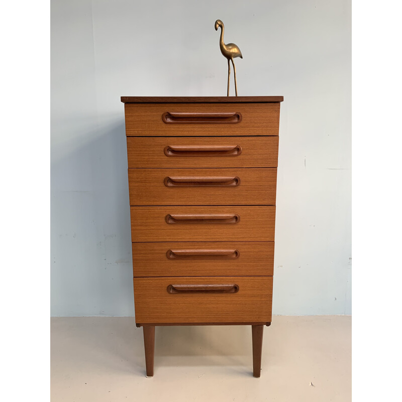 Vintage teak chest of drawers 1960