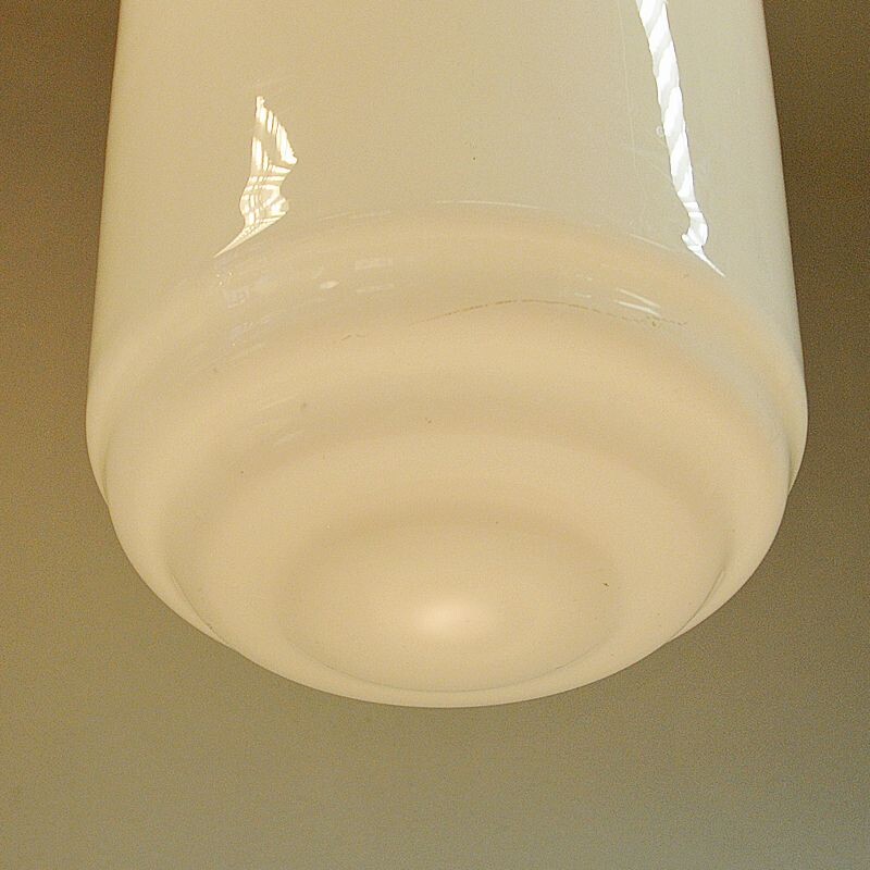 Lampe vintage industrielle blanche, Scandinavie 1940-50