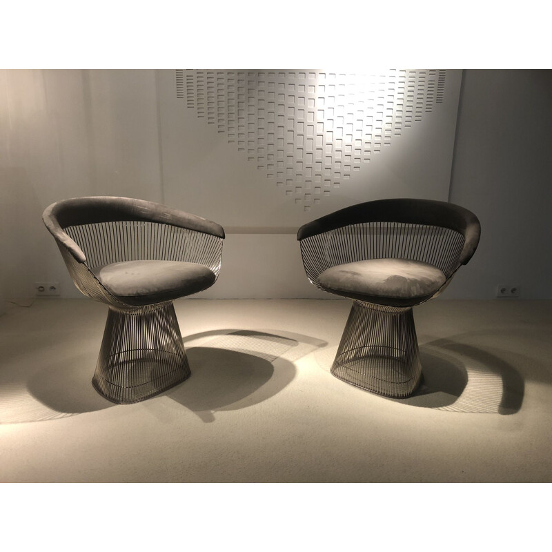 Set of 6 vintage armchairs by Warren Platner