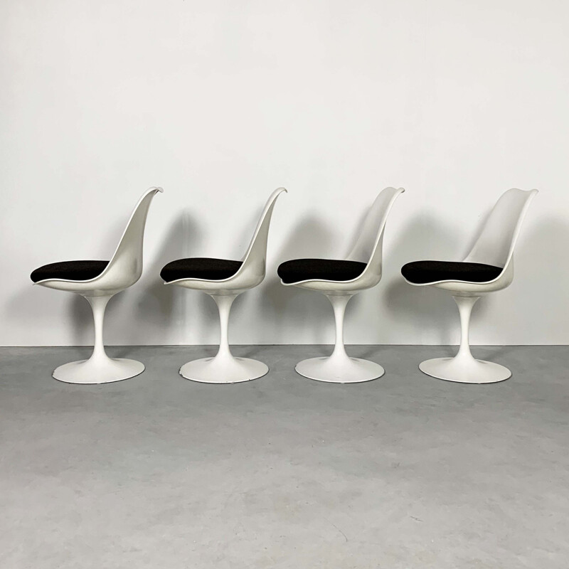 Ensemble de 4 chaises vintage de salle à manger Tulip de Eero Saarinen pour Knoll, 1970