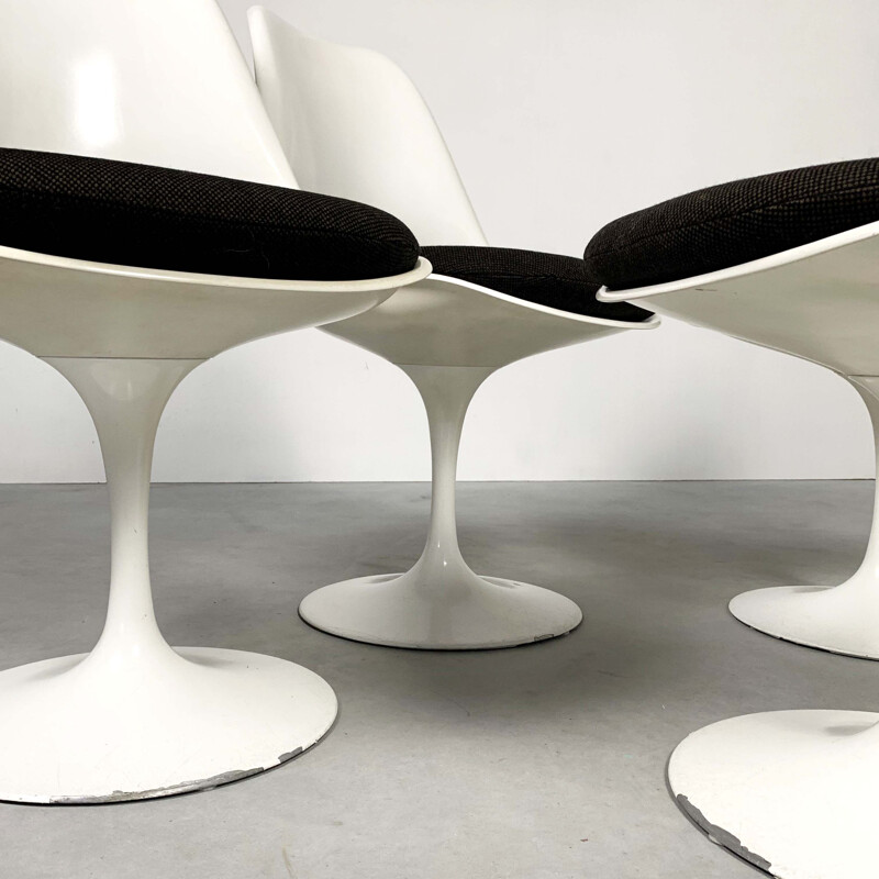 Ensemble de 4 chaises vintage de salle à manger Tulip de Eero Saarinen pour Knoll, 1970