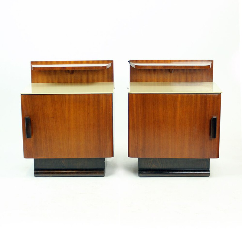 Vintage pair of Bedside Tables By Jindrich Halabala, Up Zavody, Czechoslovakia 1930s