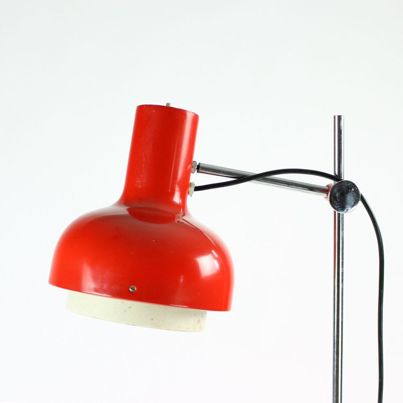 Freestanding Floor Lamp In Red Metal By Josef Hurka, Czechoslovakia 1960s