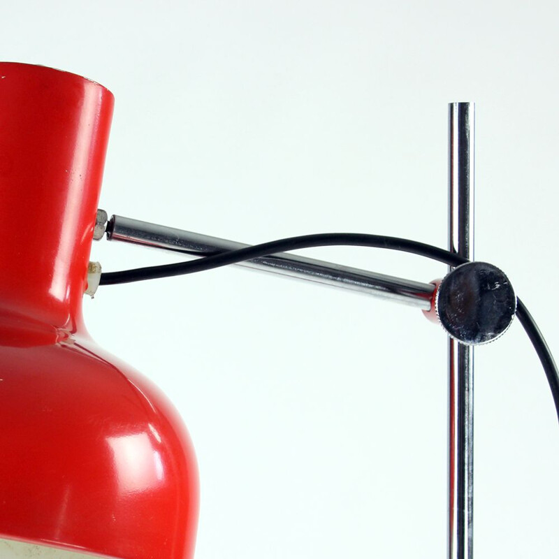 Freestanding Floor Lamp In Red Metal By Josef Hurka, Czechoslovakia 1960s