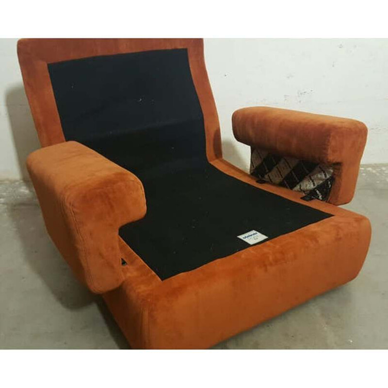 Vintage velvet Steiner armchair 1960