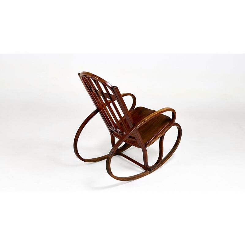 Rocking chair vintage Art Nouveau, Gustav Siegel, C.1900