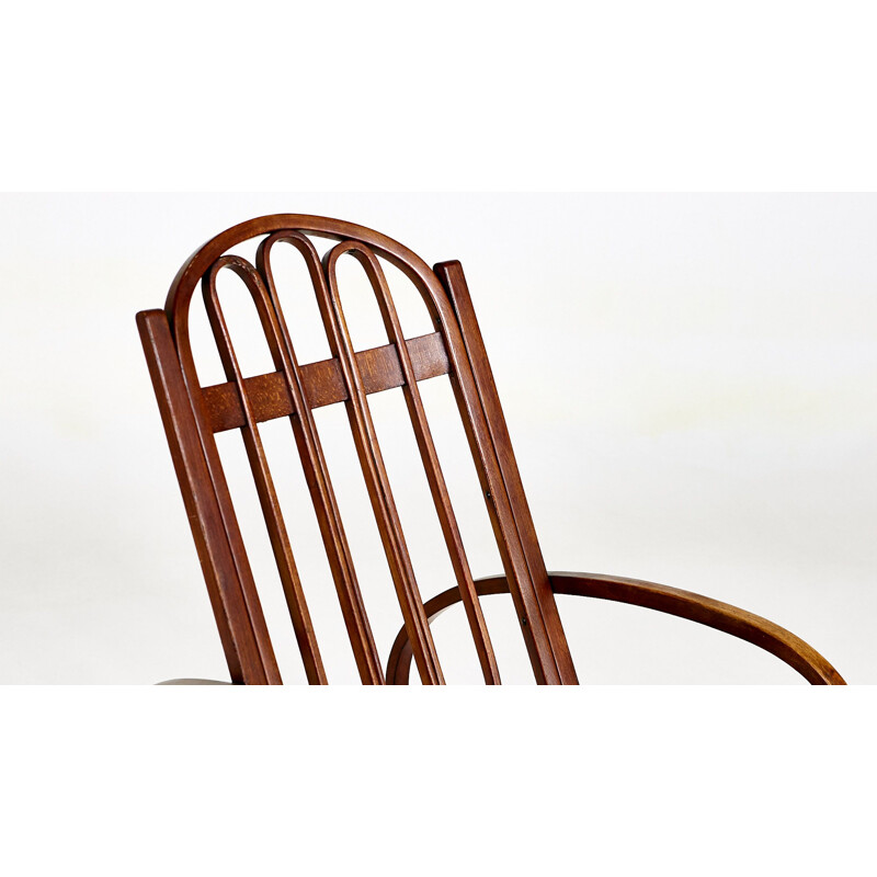 Rocking chair vintage Art Nouveau, Gustav Siegel, C.1900