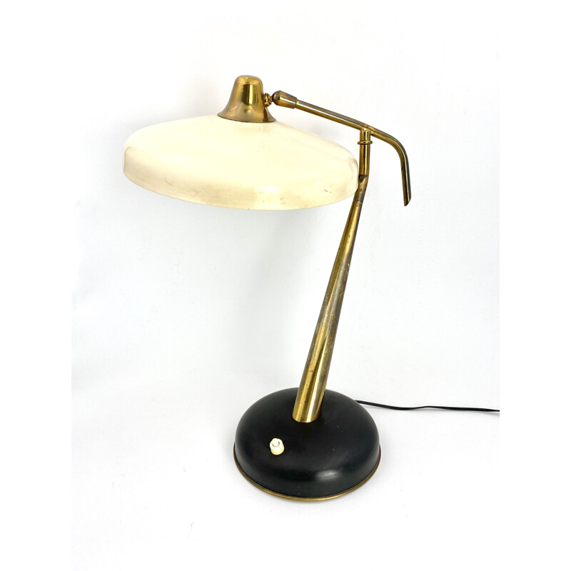 Lampe de bureau vintage Mod. 331 de direction en laiton, Prod. Lumi, Oscar Torlasco 1950