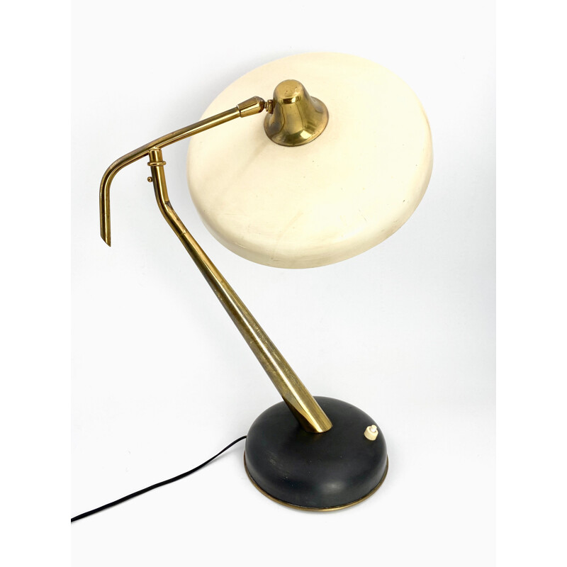 Vintage bureaulamp Mod. 331 messing bureaulamp, Prod. Lumi, Oscar Torlasco 1950