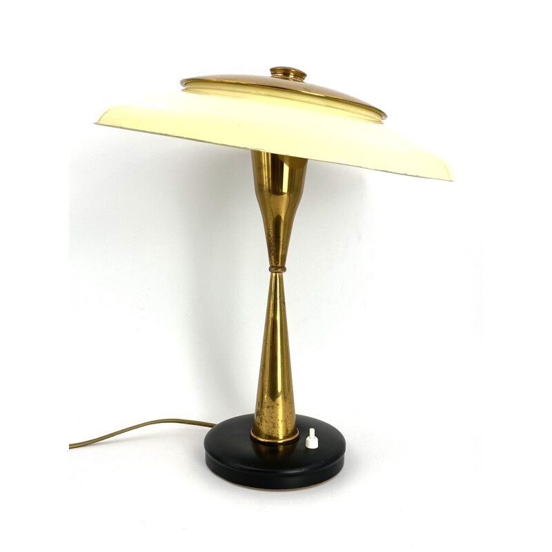 Oscar Torlasco Mid-Century Mod. 442 Brass Executive Desk Lamp, Prod. Lumi, Circa 1955