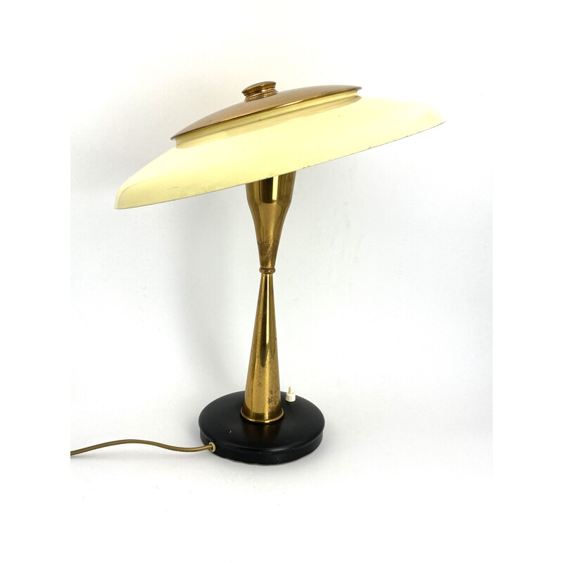 Oscar Torlasco Mid-Century Mod. 442 Brass Executive Desk Lamp, Prod. Lumi, Circa 1955