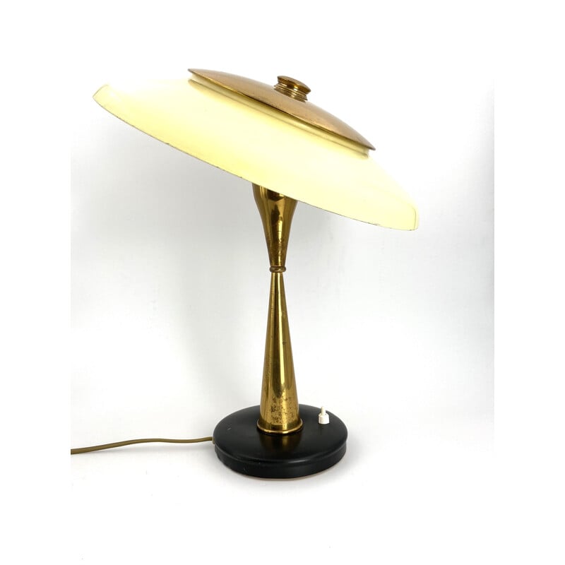 Oscar Torlasco Mid-Century Mod. 442 Brass Executive Desk Lamp, Prod. Lumi, Circa 1955