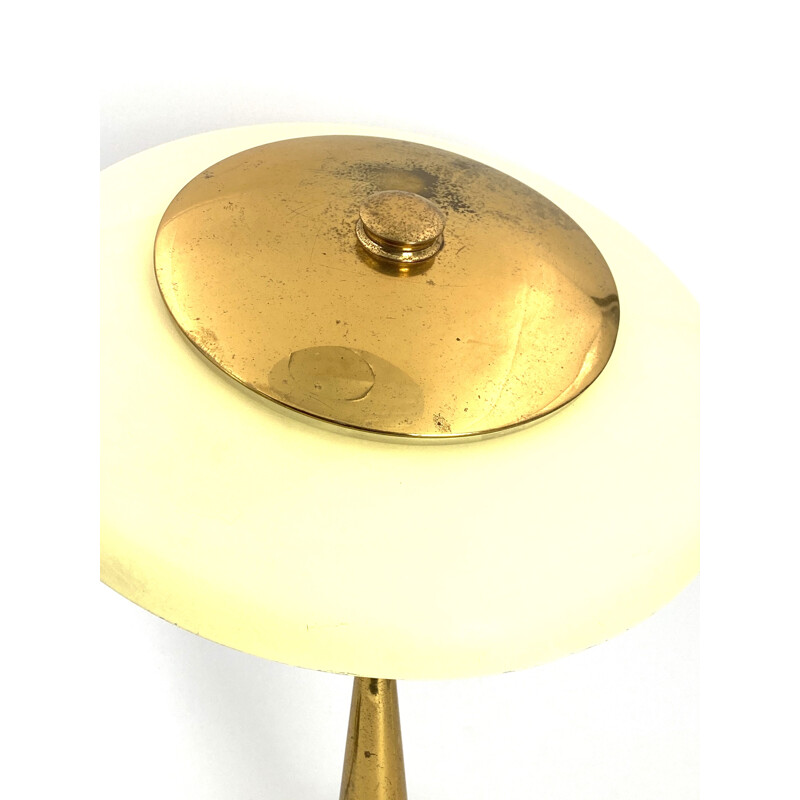 Oscar Torlasco Mid-Century Mod. 442 Brass Executive Desk Lamp, Prod. Lumi, Circa 1955