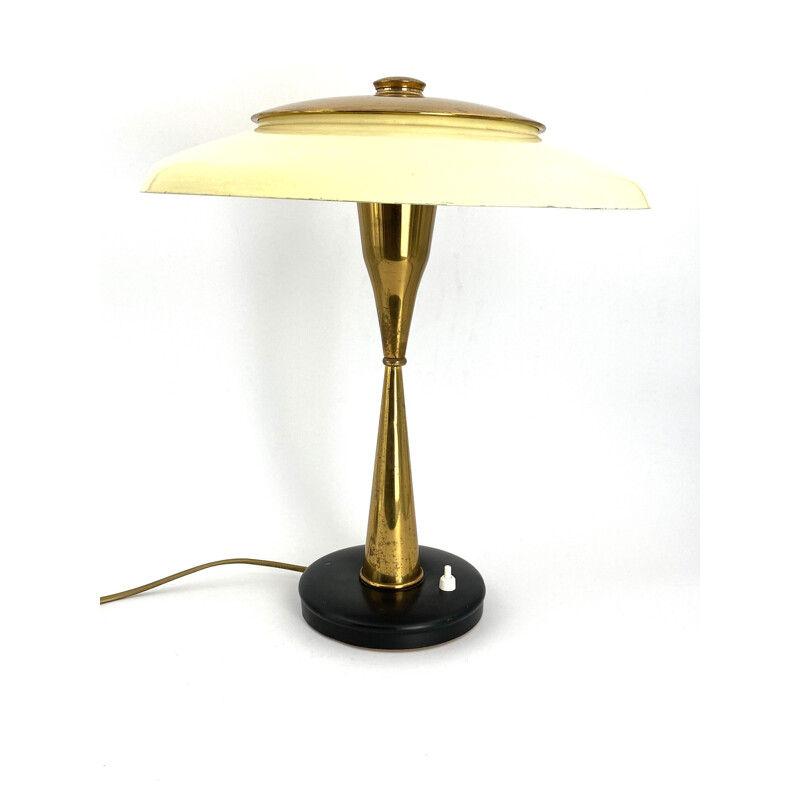  Lampe de bureau vintage de direction en laiton, Prod. Lumi, Oscar Torlasco Mod.442 au 1955