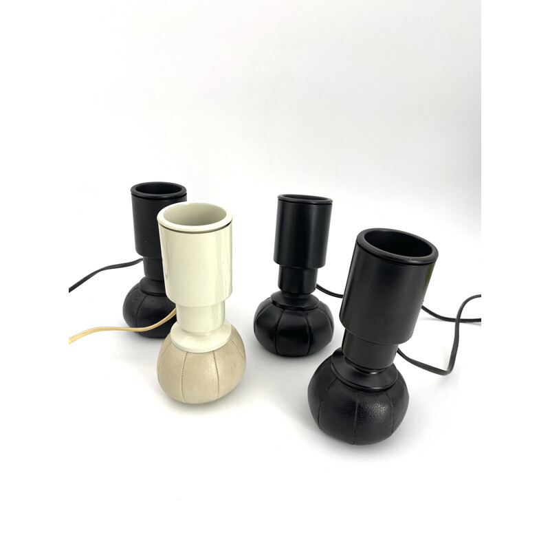 Conjunto de 4 candeeiros brancos e pretos de colheita Mod. 600C de Gino Sarfatti Arteluce, 1966