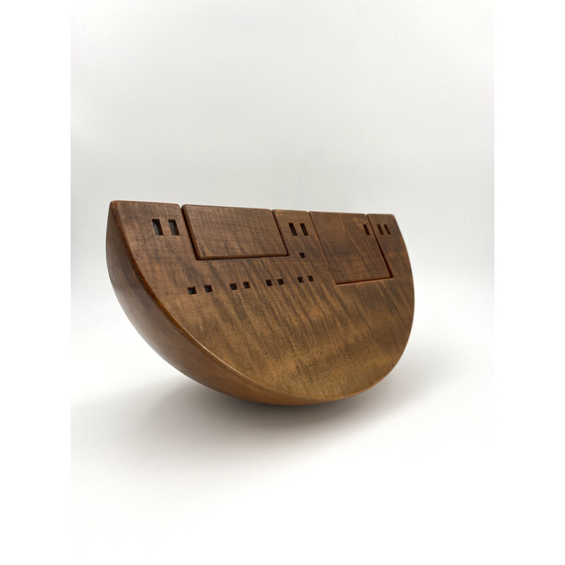  Ark 'Nave 1935' Wood Sculpture, Signed, design ornament decor  Giuseppe Rivadossi, 1970s