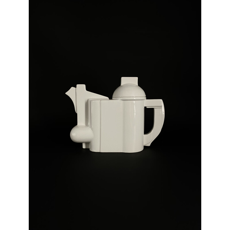 Vintage cubist porcelain teapot 'Omaggio a Kazimir Malevich' by Bauhaus Cleto Munari
