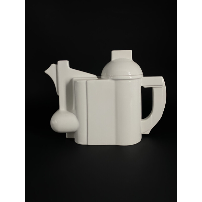Vintage cubist porcelain teapot 'Omaggio a Kazimir Malevich' by Bauhaus Cleto Munari