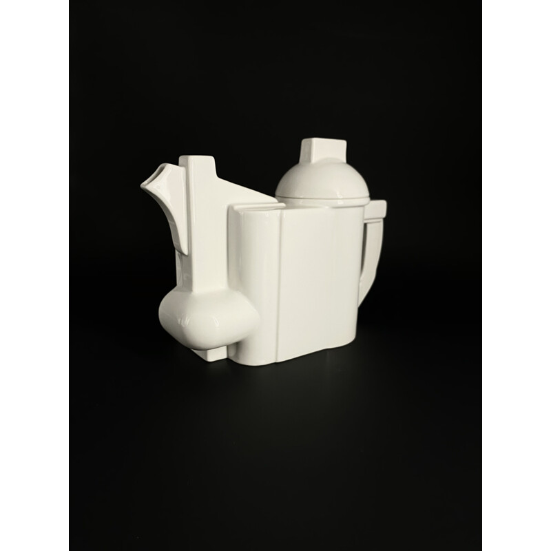 Vintage cubist porcelain teapot 'Omaggio a Kazimir Malevich' by Bauhaus Cleto Munari