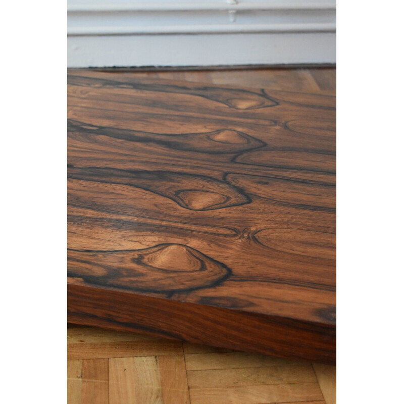 Merrow Associates Rosewood , Chrome & Glass Side Table