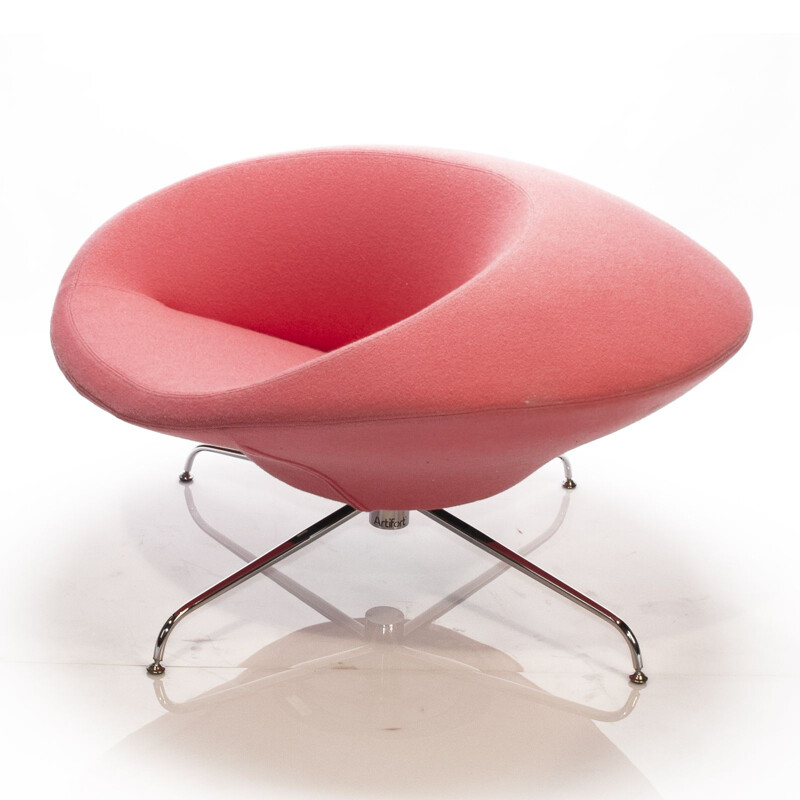 Chaise vintage longue "Pink Kirk" de René Holten pour Artifort, 1990