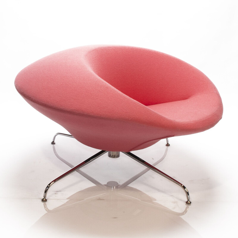 Pink Kirk Lounge Chair by René Holten for Artifort, 1990s