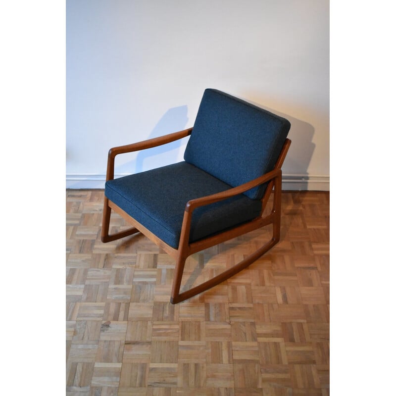 Rocking Chair vintage en teck pour France et Son, Ole Wanscher Modèle 120 Danemark