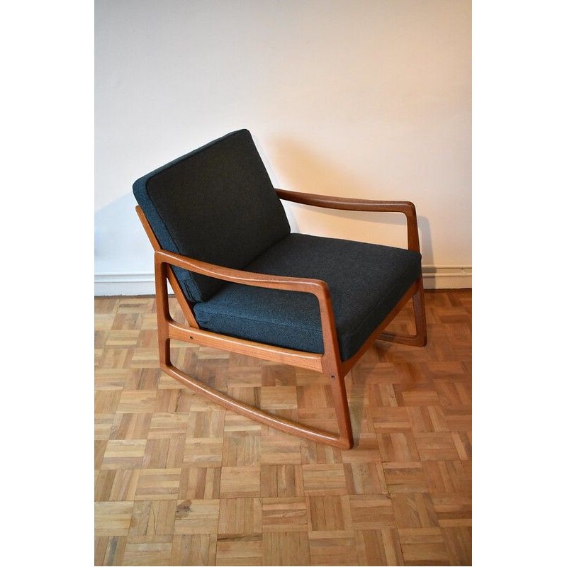 Teak Rocking Chair For France and Son, Ole Wanscher Model 120 Denmark