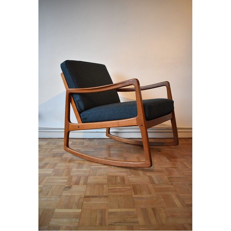 Teak Rocking Chair For France and Son, Ole Wanscher Model 120 Denmark