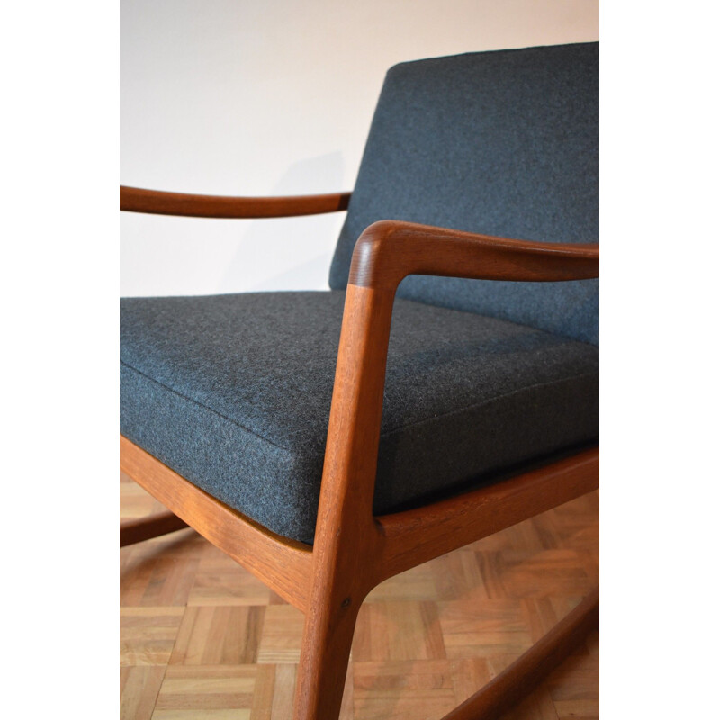 Teak Rocking Chair For France and Son, Ole Wanscher Model 120 Denmark