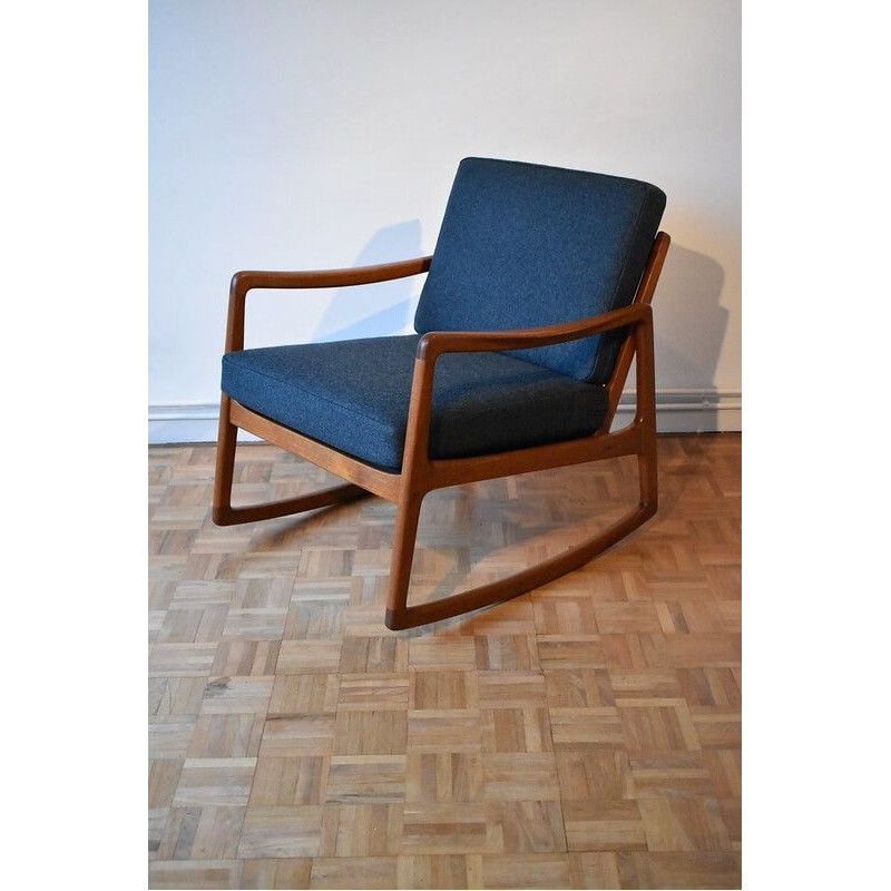 Teak Rocking Chair For France and Son, Ole Wanscher Model 120 Denmark